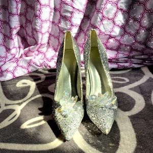 Silver sparkly shoes